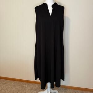 Milly Penzance Women’s 2X Black Sleeveless Midi Dress A-Line Shift NWT